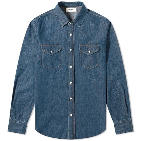 celine shirr|Celine denim shirts.